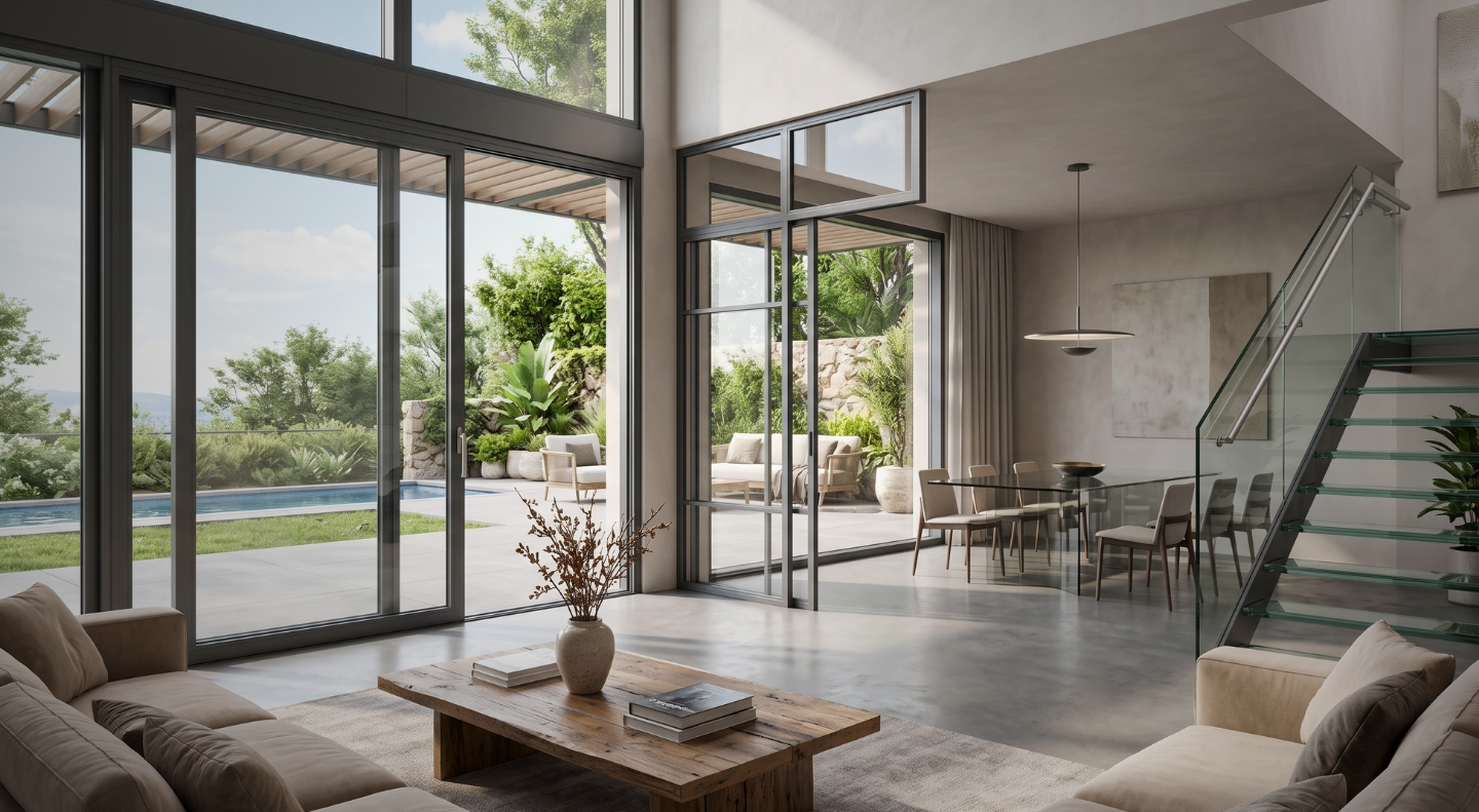 Premium glass railing installed on modern balcony
