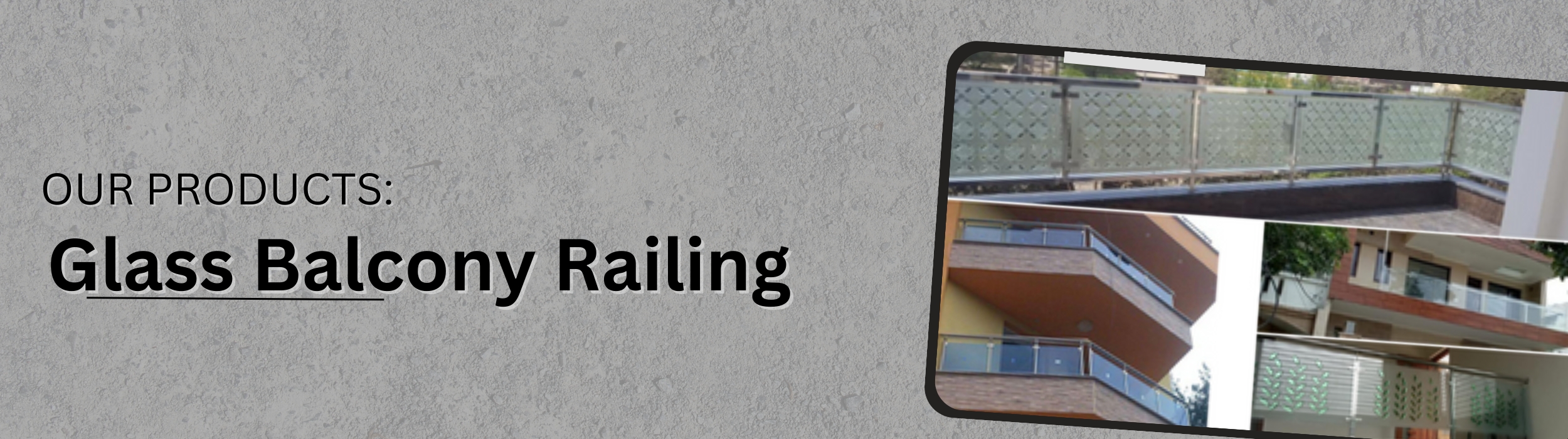 Durable and stylish glass balcony railing in Faridabad for modern residential and commercial spaces.